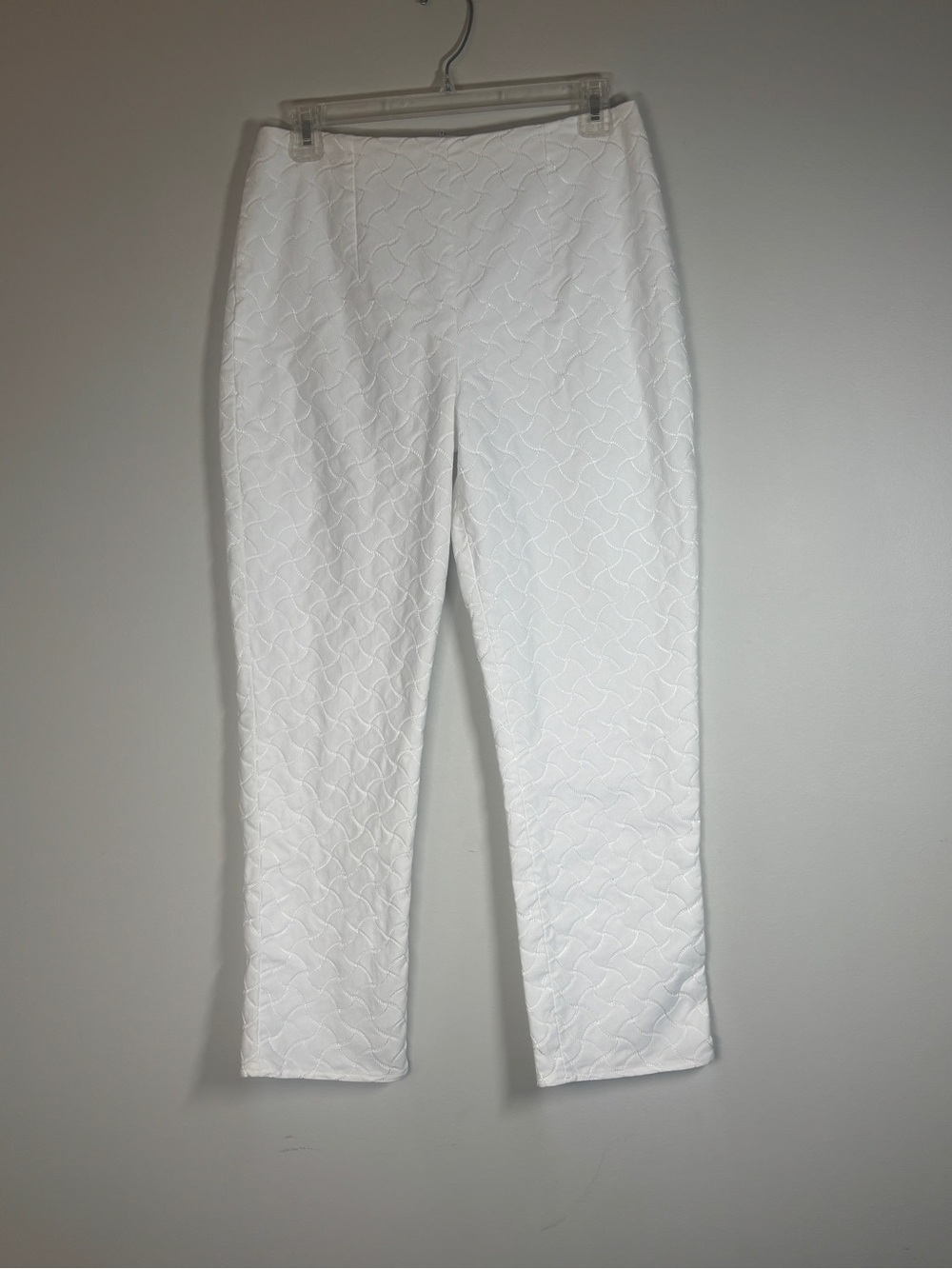 Handmade White Quilted Cropped Pants